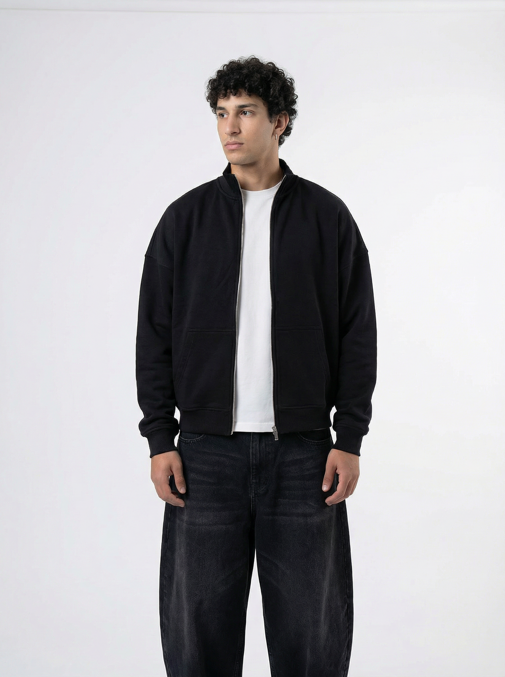 MOCK NECK JACKET DEEP BLACK