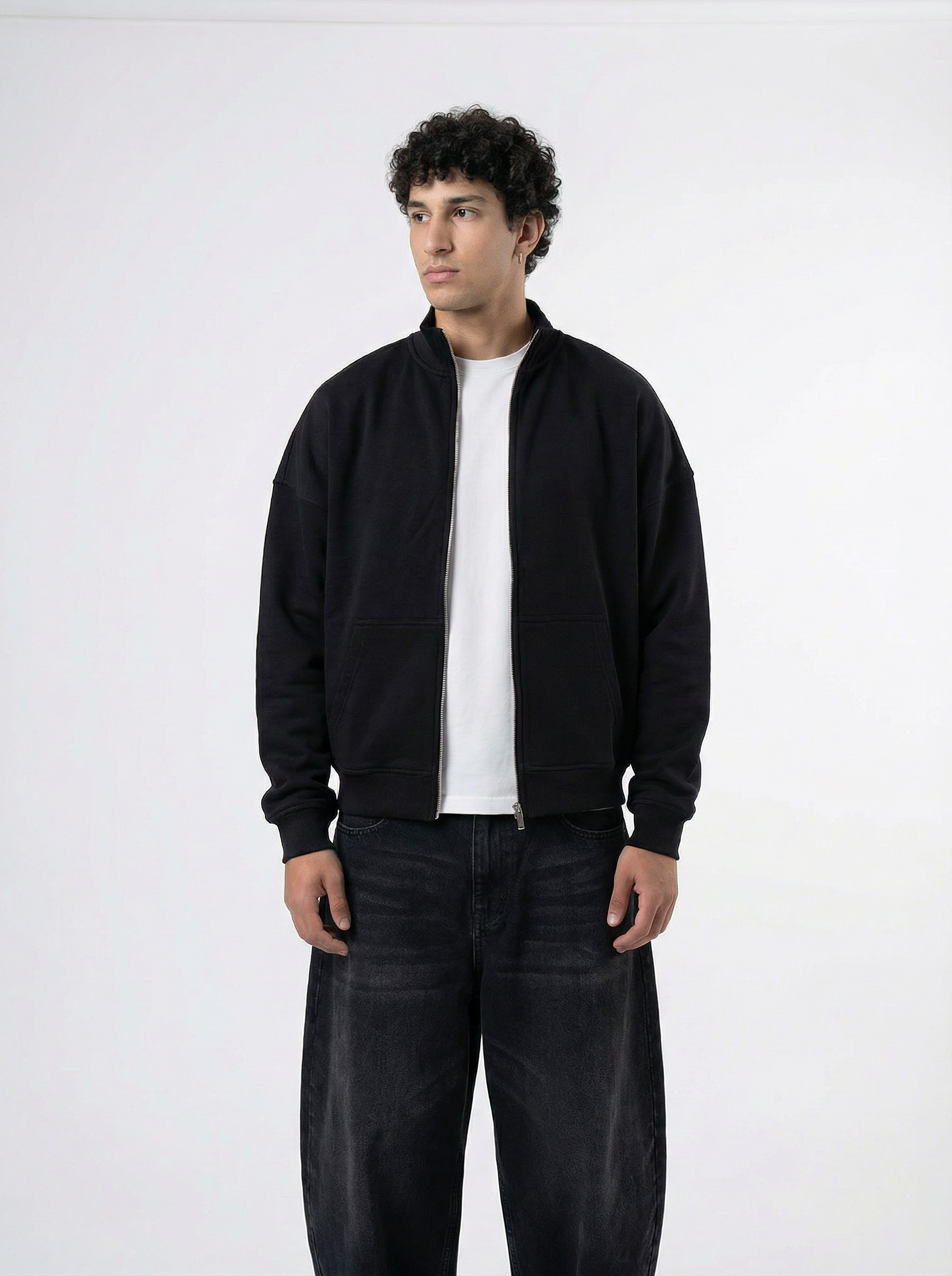 MOCK NECK JACKET DEEP BLACK