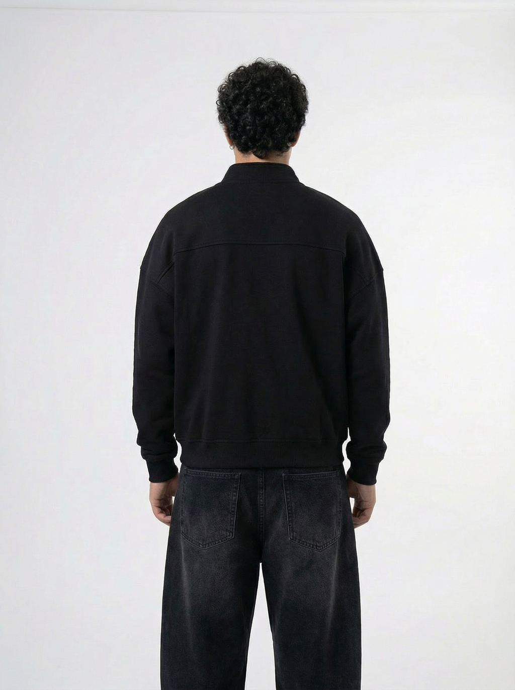 MOCK NECK JACKET DEEP BLACK