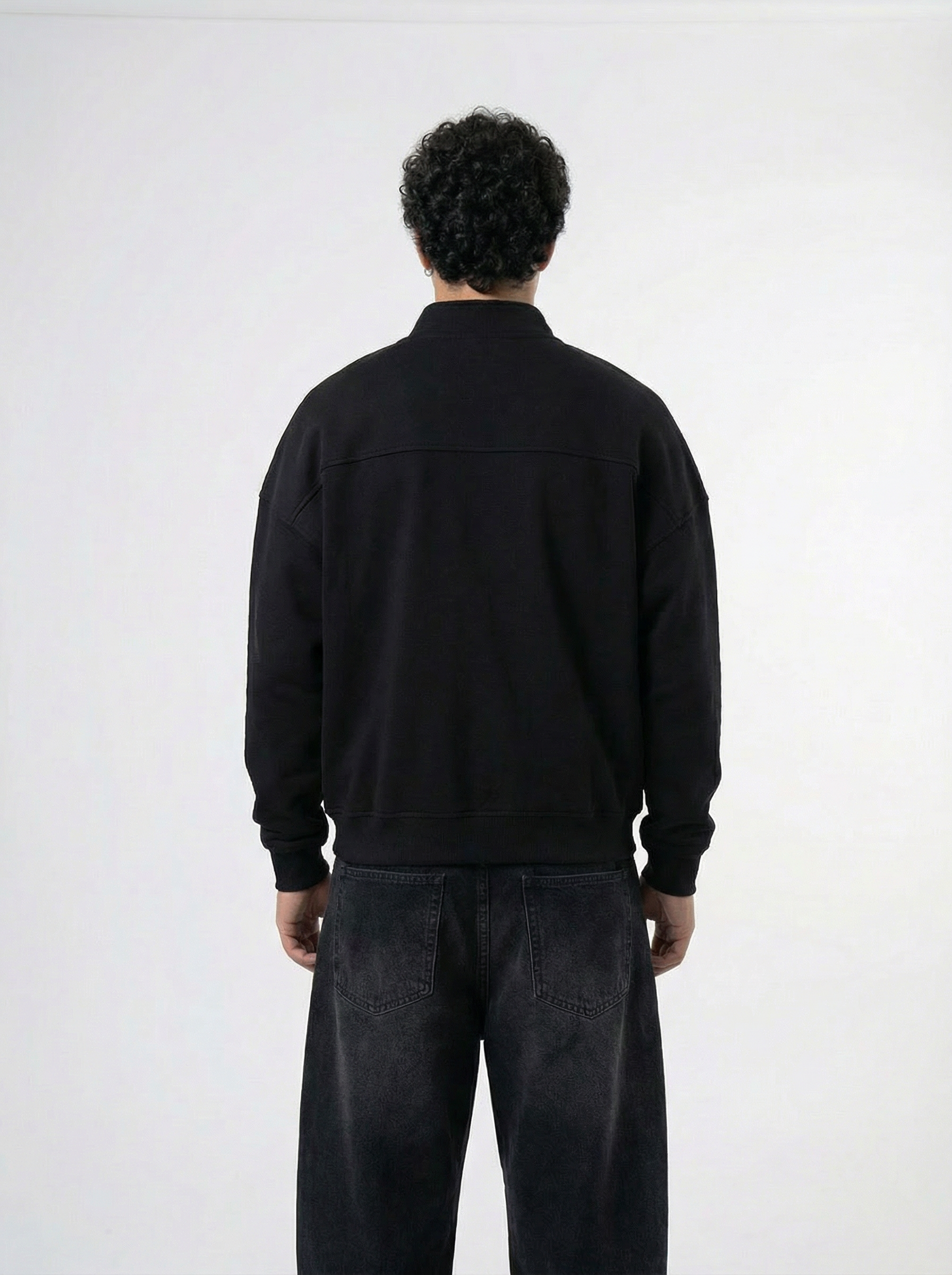 MOCK NECK JACKET DEEP BLACK