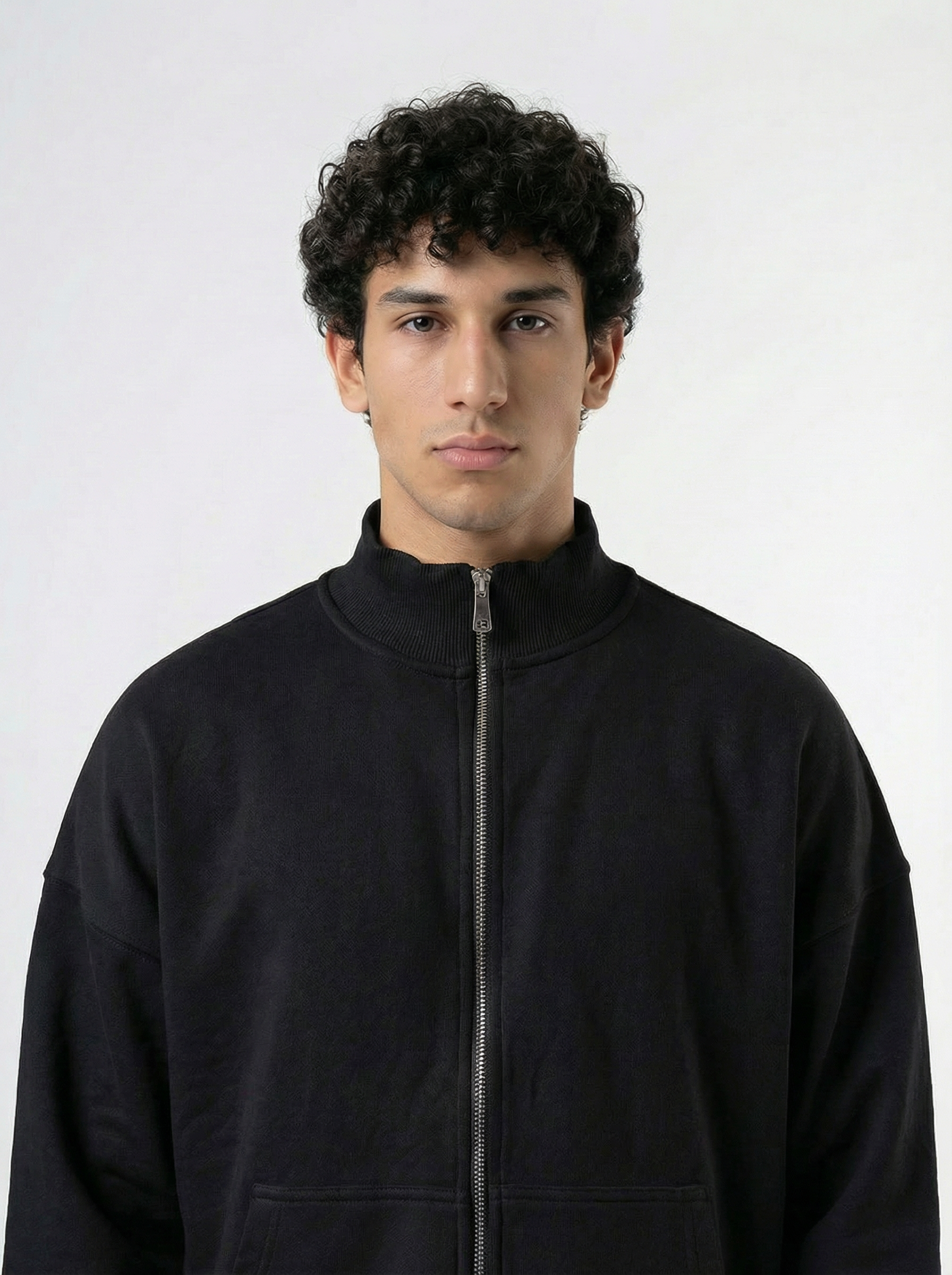MOCK NECK JACKET DEEP BLACK