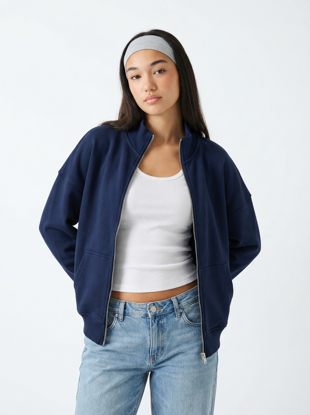 MOCK NECK JACKET MIDNIGHT