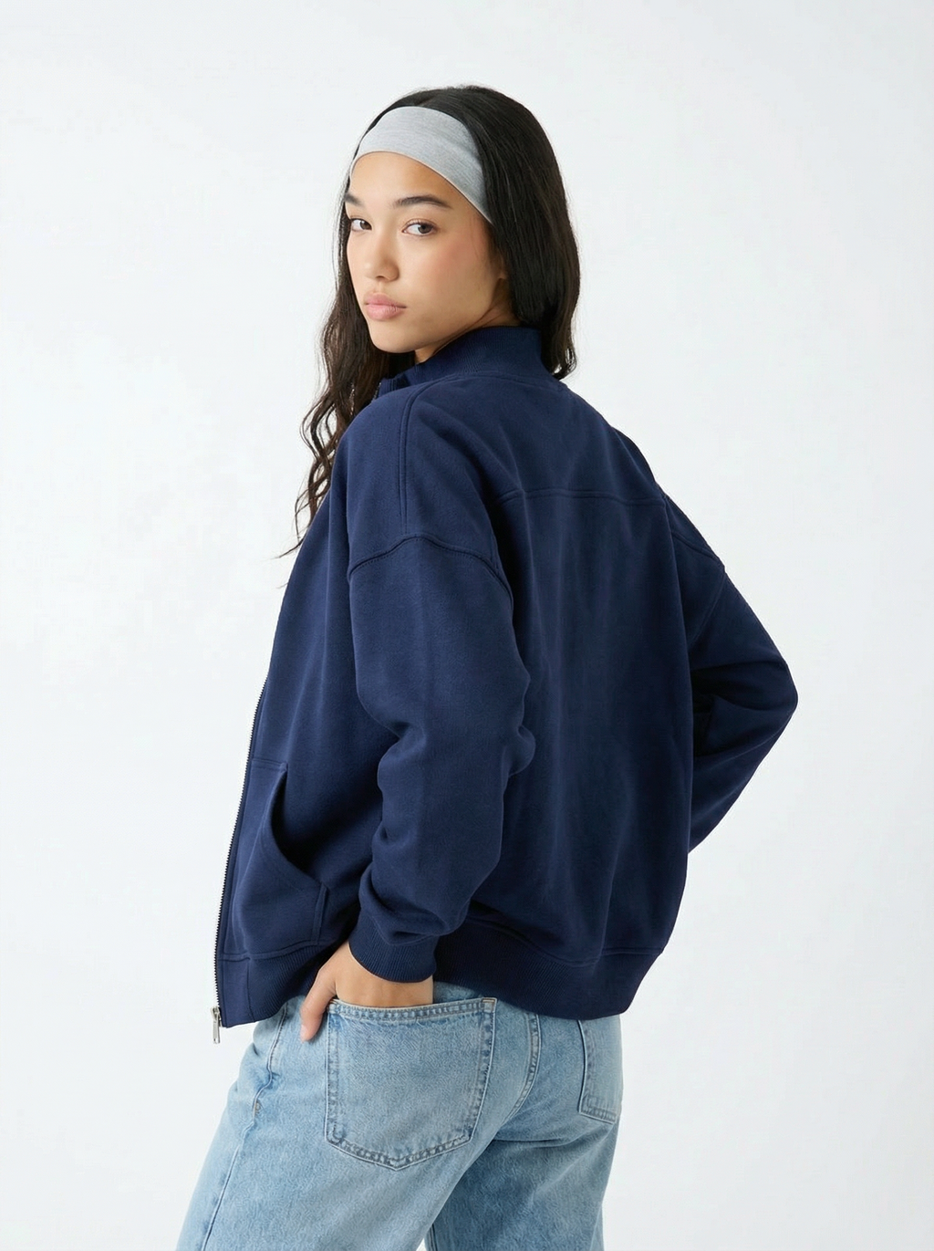 MOCK NECK JACKET MIDNIGHT